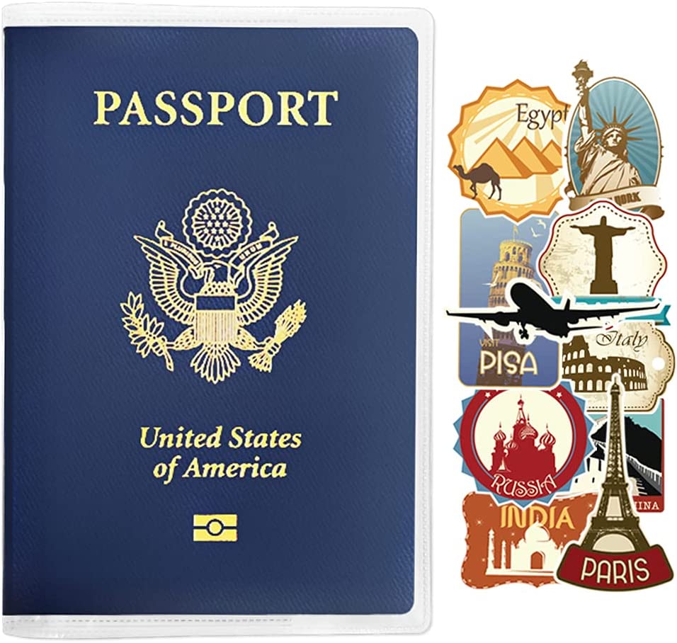 WHALEZON 5 Pack Clear Passport Cover, Transparent Plastic Passport Protector