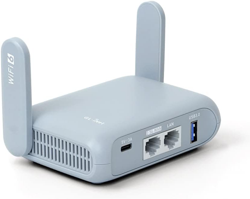 GL.iNet GL-MT3000 (Beryl AX) Pocket-Sized Wi-Fi 6 Wireless Travel Gigabit Router | WiFi Router | OpenVPN, Wireguard, Connect to Public & Hotel Wi-Fi login Page, RV