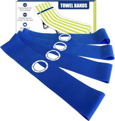 Towel Bands (4 Pack) - The Better Towel Chair Clips Option for Beach, Pool & Cruise Chairs in 2023, 2024 & 2025