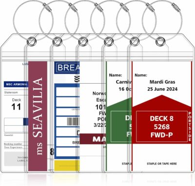 Luggage Tags for Cruise Ship Essentials for NCL, Princess, Carnival, Royal Caribbean and Celebrity Cruise Necessities by SEAVILIA
